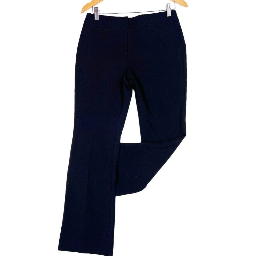 ANN TAYLOR NEW Sz 4P Signature Fit Black Straight Leg Trouser Pants Womens NWT